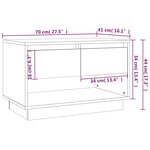 vidaXL Meuble TV Chêne marron 70x41x44 cm Bois d'ingénierie
