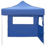 vidaXL Tente pliable avec 2 parois 3 x 3 m Bleu