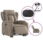 vidaXL Fauteuil inclinable de massage électrique cappuccino similicuir