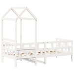 vidaXL Lit de jour avec toit blanc 90x190 cm bois de pin massif