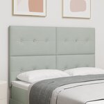 Tête de lit en velours gris clair capitonnée 160 cm