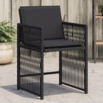 vidaXL Chaises de jardin lot de 4 avec coussins noir résine tressée
