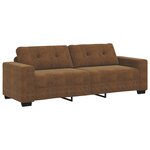 Ensemble de canapé 3 pièces avec coussins en similicuir marron