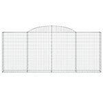 vidaXL Paniers à gabions arqués 7 Pièces 300x30x120/140 cm fer galvanisé