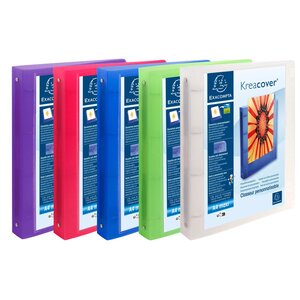 Classeur 4 Anneaux 30mm Polypropylène Chromaline 7/10e Krea Cover - A4 Maxi - Couleurs Assorties - X 15 - Exacompta