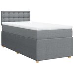 vidaXL Sommier à lattes de lit et matelas Gris clair 90x190 cm Tissu