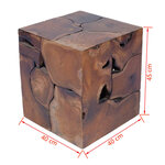 vidaXL Tabourets/Table basse teck massif