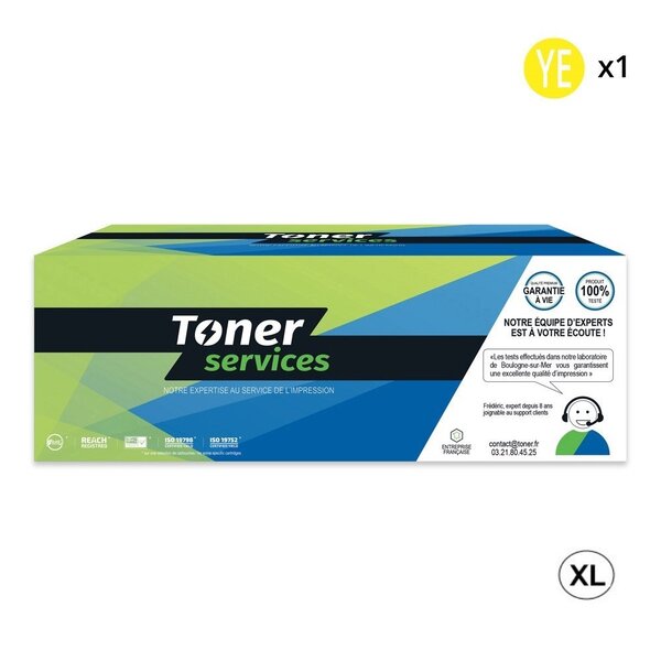 Toner Compatible W2202X jaune Marque Toner Services (HT220XY)