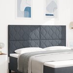 vidaXL Tête de lit Géométrique Gris Foncé 180 cm en Velours