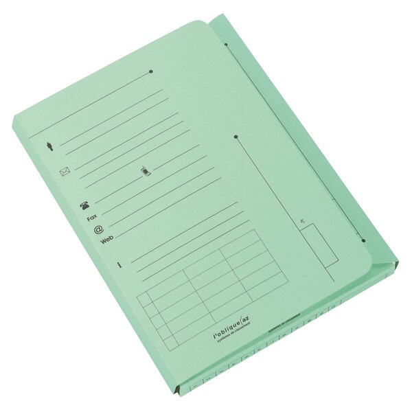 Chemise index kraft l'oblique az 23 5 x 31 5 cm - paquet de 25 - vert pastel