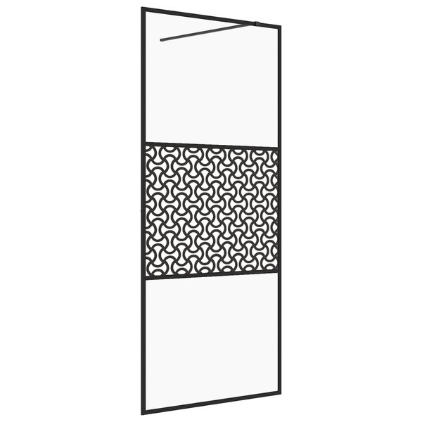vidaXL Paroi de douche avec verre ESG transparent 115x195 cm Noir