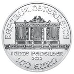 Pièce de monnaie 1,50 euro Autriche 2022 1 once argent – Philharmonique (édition de Pâques)