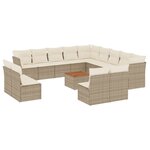 vidaXL Salon de jardin avec coussins 14 Pièces beige résine tressée
