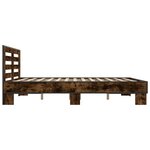 vidaXL Cadre de lit chêne fumé 150x200 cm bois d'ingénierie et métal