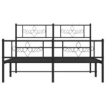 vidaXL Cadre de lit métal sans matelas avec pied de lit noir 120x190cm