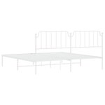 vidaXL Cadre de lit métal avec tête de lit blanc 200x200 cm