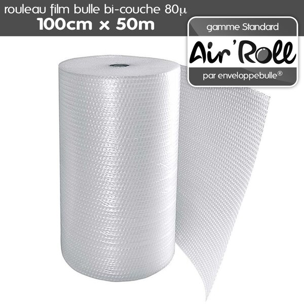 Lot de 20  rouleaux de film bulle d'air largeur 100 cm x longueur 50 mètres - gamme air'roll strandard