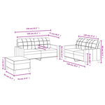 vidaXL Ensemble de canapés 3 Pièces avec coussins Marron Tissu