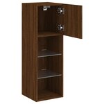 vidaXL Meuble TV avec lumières LED chêne marron 30 5x30x90 cm