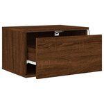 vidaXL Tables de chevet murales avec lumières LED 2 Pièces chêne marron