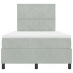 Lit à sommier tapissier vidaXL avec matelas et lumière LED gris clair 120x200 cm en velours