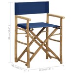 vidaXL Chaises pliables de directeur 2 Pièces Bleu Bambou et tissu