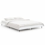 vidaXL Cadre de lit blanc 135x190 cm bois d'ingénierie