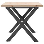 vidaXL Table basse cadre en X 90x40x45 cm bois de pin massif et acier