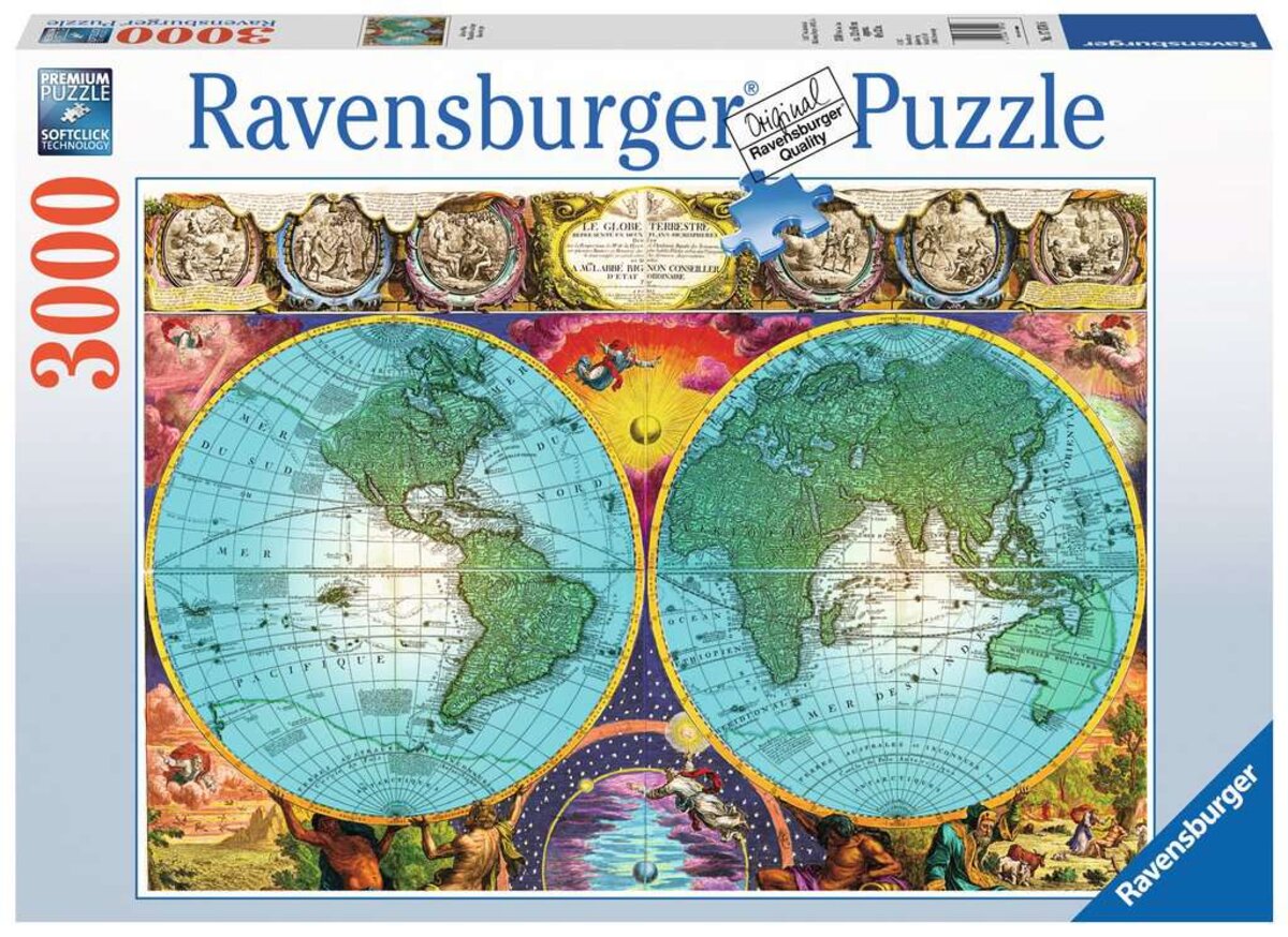 Ravensburger puzzle 3000 pièces - planisphère antique - La Poste