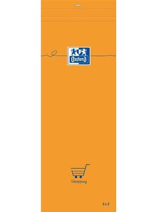 Bloc-notes shoping orange 74 x 210 mm quadrillé 80 f OXFORD