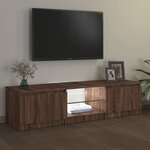 vidaXL Meuble TV avec lumières LED Chêne marron 140x40x35 5 cm