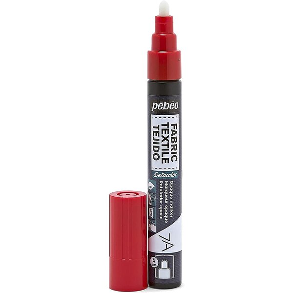 Marqueur peinture 7a pour tissus - opaque 4 mm rouge pébéo