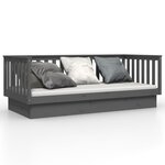 vidaXL Lit de jour Gris 100x200 cm Bois de pin massif