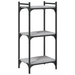 vidaXL Bibliothèque 3 niveaux sonoma gris 40x30x86cm bois d'ingénierie