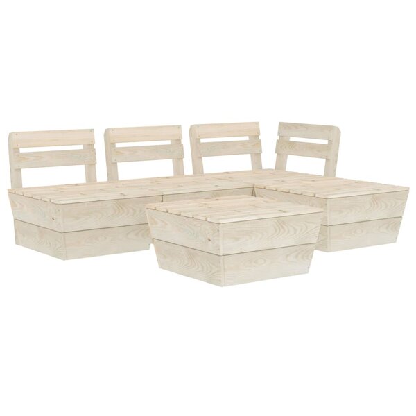 Salon de jardin meuble d'extérieur ensemble de mobilier palette 5 pièces bois d'épicéa imprégné 02_0018418