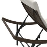 vidaXL Chaises longues lot de 2 avec coussins marron résine tressée