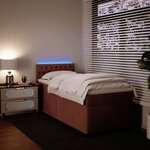 vidaXL Sommier à lattes de lit avec matelas Rose 90x200 cm Velours