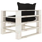 vidaXL Canapé palette de jardin avec coussins noir Bois