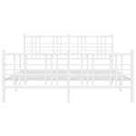 vidaXL Cadre de lit métal avec tête de lit/pied de lit blanc 150x200cm