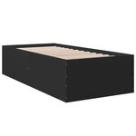 vidaXL Cadre de lit noir 75x190 cm bois d'ingénierie