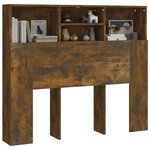 vidaXL Armoire de tête de lit Chêne fumé 120x19x103 5 cm
