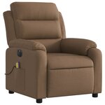 vidaXL Fauteuil inclinable de massage électrique marron tissu