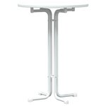vidaXL Table à manger blanc Ø80x110 cm bois d'ingénierie et acier
