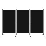 vidaXL Cloison de séparation 3 panneaux Noir 260x180 cm