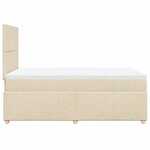 vidaXL Sommier à lattes de lit avec matelas Crème 120x200 cm Tissu