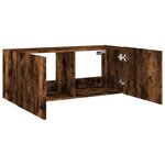 vidaXL Meuble TV mural avec lumières LED chêne fumé 100x35x41 cm
