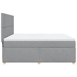 vidaXL Sommier à lattes de lit avec matelas Gris clair 200x200cm Tissu