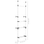 vidaXL Système de garde-robe télescopique barres et étagère Aluminium