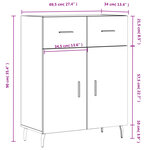 vidaXL Buffet Blanc brillant 69 5x34x90 cm Bois d'ingénierie