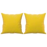 vidaXL Canapé 2 places avec oreillers décoratifs jaune 120 cm velours